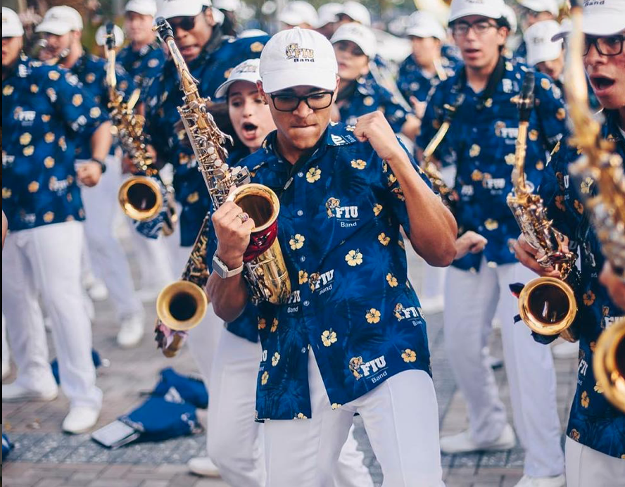 FIU Marching Band before a football game
